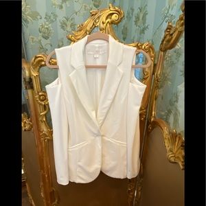 Boston Proper Ivory Ponte Travel Blazer; Size 8